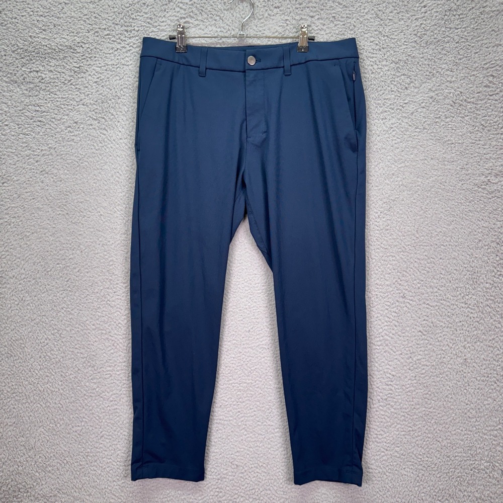 Lululemon Pants Men 34 True Navy Blue ABC Slim-Fit Warpstreme Performance Office
